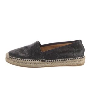 Gucci Black Leather Espadrilles